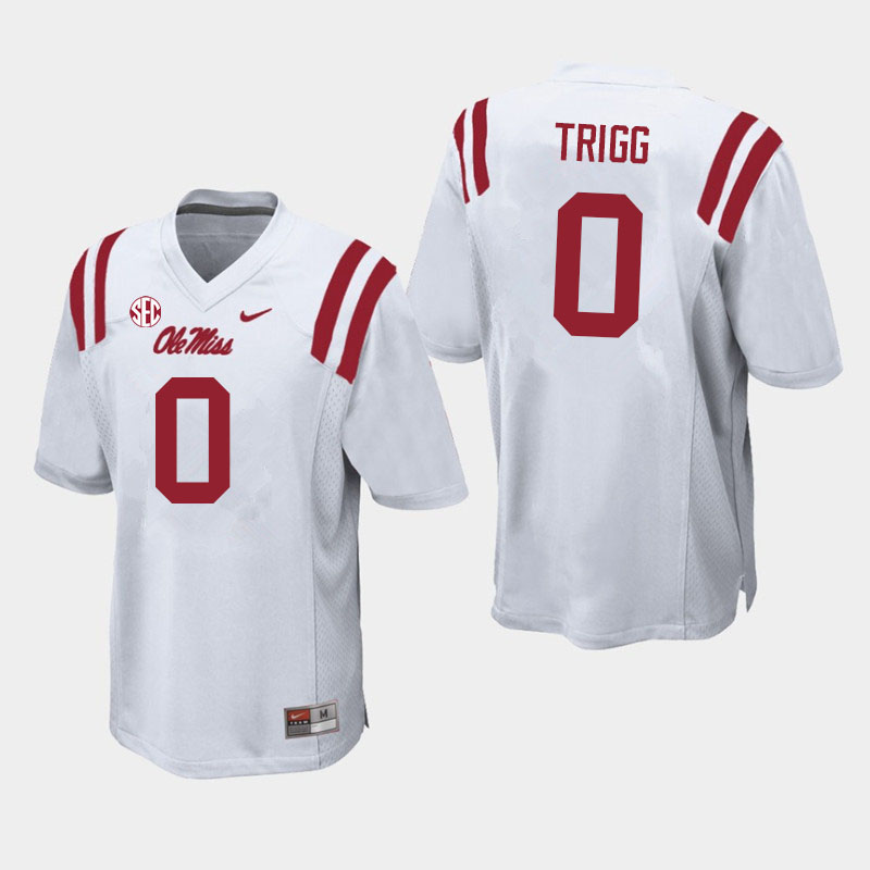 Ole Miss Rebels #0 Michael Trigg College Football Jerseys Sale-White